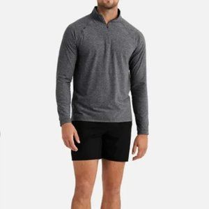 Rhone | midweight performance quarter zip in gray